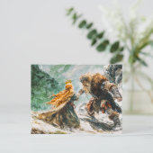 Giant Bodo Confronts Princess Rosstrappe Watercolo Briefkaart (Staand voorkant)