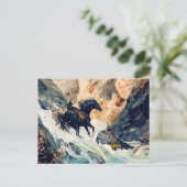 Giant Bodo Falls Rosstrappe Legend Watercolor Briefkaart (Staand voorkant)