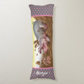 Giant body cushion nijlpaarden in modderroze grijs lichaamskussen (Voorkant Verticaal)