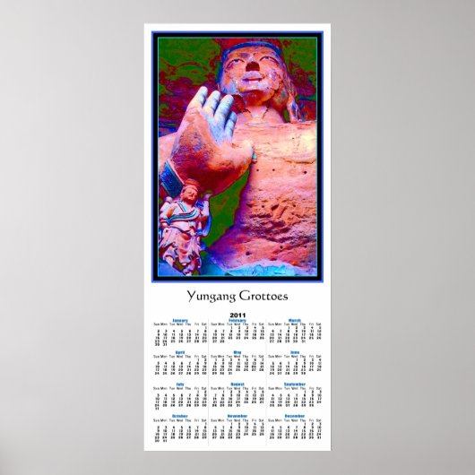 Giant Buddha Yungang Grottoes Wall Calendar 2011 Poster (Voorkant)