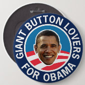 Giant Button Lovers voor Obama (Voorkant /achterkant)