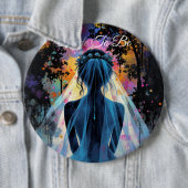 Giant Button Pin van Custom Design Bride To Be (In situ)
