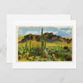 Giant Cactus in het  Briefkaart van de woestijn (Voorkant / Achterkant)