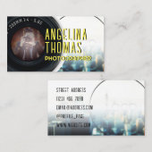 Giant camera lens portret foto en logo visitekaartje (Voorkant / Achterkant)