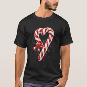 Giant Candy Cane Hart Kerstcadeaus Rood en Wit T-shirt