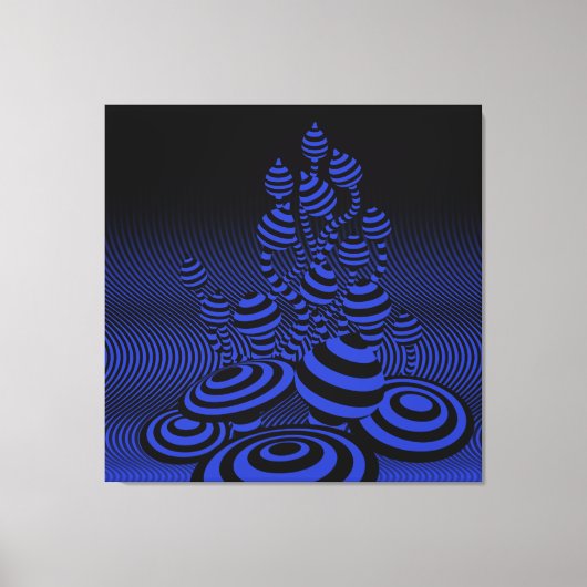 Giant Canvas Midnight blue Magic Mushrooms 1m². (Voorkant)