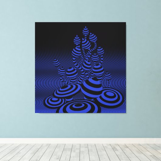 Giant Canvas Midnight blue Magic Mushrooms 1m². (Insitu (Houten vloer))