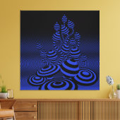Giant Canvas Midnight blue Magic Mushrooms 1m². Afdruk (Insitu (Woonkamer))