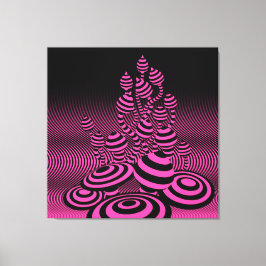 Giant Canvas Neon Fuchsia Magic Mushrooms 1m². Afdruk