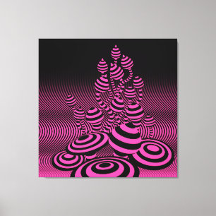 Giant Canvas Neon Fuchsia Magic Mushrooms 1m². Afdruk