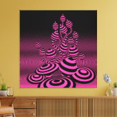 Giant Canvas Neon Fuchsia Magic Mushrooms 1m². Afdruk (Insitu (Woonkamer))
