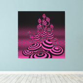 Giant Canvas Neon Fuchsia Magic Mushrooms 1m². Afdruk (Insitu (Houten vloer))