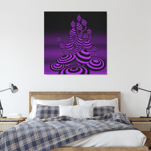 Giant Canvas Paarse Magic Mushrooms 1m². (Insitu (Slaapkamer))