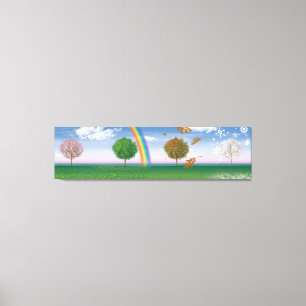 Giant canvas print vier seizoenen unieke digitale 