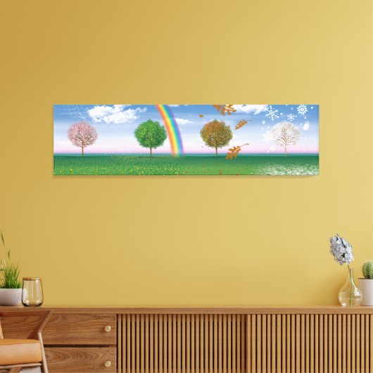 Giant canvas print vier seizoenen unieke digitale (Insitu (Woonkamer))