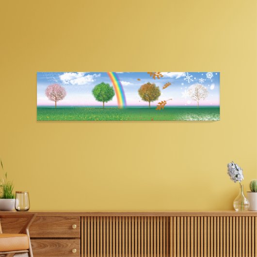 Giant canvas print vier seizoenen unieke digitale (Insitu (Woonkamer))