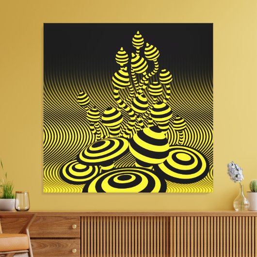 Giant Canvas Zuur Lemon Magic Mushrooms 1m sq. (Insitu (Woonkamer))