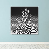 Giant Canvas Zwart & Wit Magische Paddestoelen 1m (Insitu (Houten vloer))