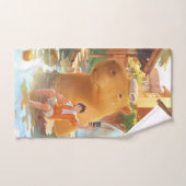 Giant Capybara – Hot Spring Illustratie Bad Handdoek (Handdoek)
