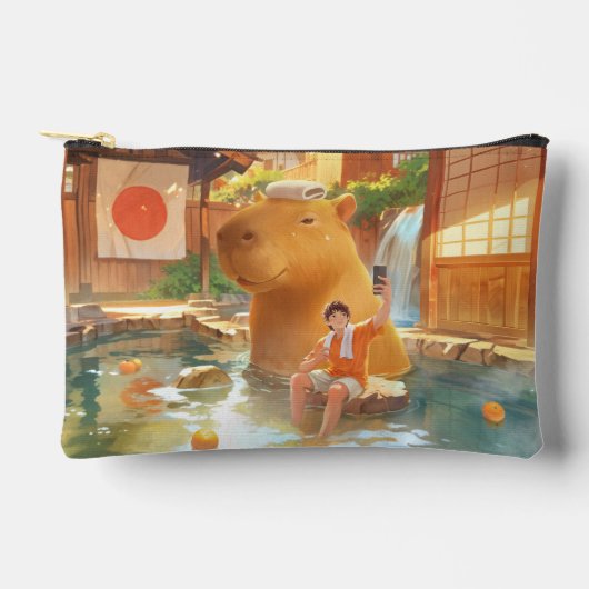 Giant Capybara – Hot Spring Illustratie Etui (Voorkant)