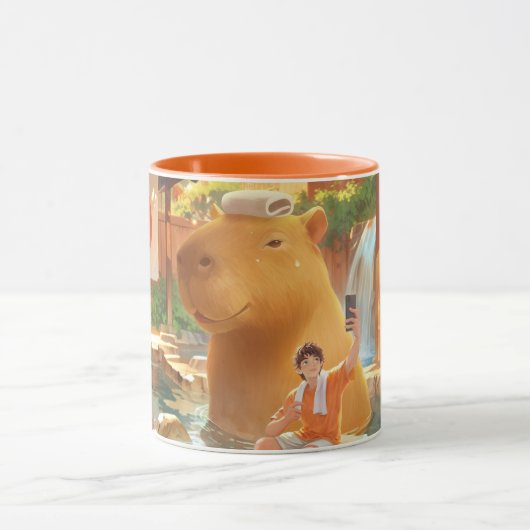 Giant Capybara – Hot Spring Illustratie Mok (Midden)