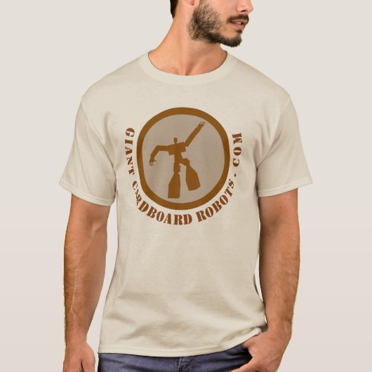 Giant Cardboard Robots Brown T-Shirt (Voorkant)