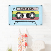 Giant Cartoon Handtekening Cassettebandje (blauw) Spandoek (Insitu)