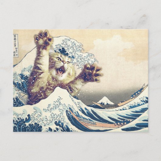 Giant Cat Wave – De Grote Golf van Kanagawa Briefkaart (Voorkant)