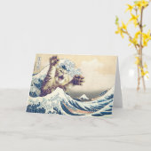 Giant Cat Wave – De Grote Golf van Kanagawa Kaart (Gele Bloem)