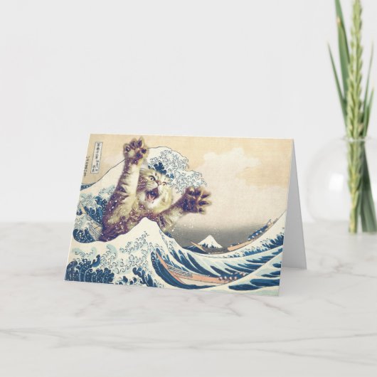 Giant Cat Wave – De Grote Golf van Kanagawa Kaart (Voorkant)