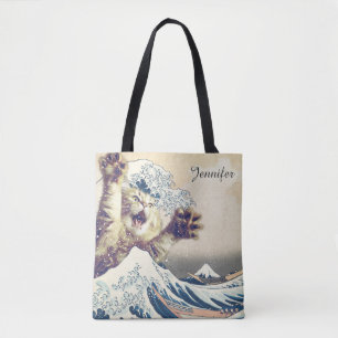 Giant Cat Wave – De Grote Golf van Kanagawa Tote Bag