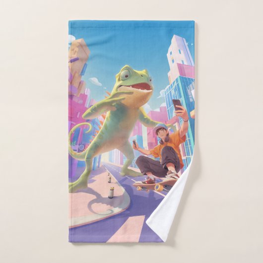 Giant Chameleon – stadsbeeld Bad Handdoek (Handdoek)