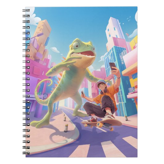 Giant Chameleon – stadsbeeld Notitieboek (Voorkant)