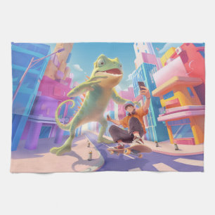 Giant Chameleon – stadsbeeld Theedoek