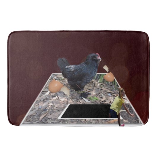 Giant Chicken Egg Crusher Large Memory Bathmat Badmat (Voorkant)