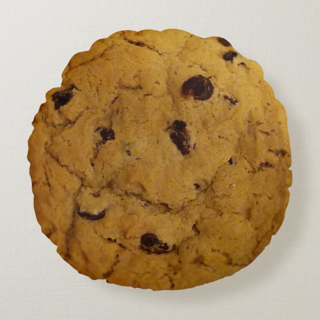 Giant Chocolate Chip Cookie Rond Kussen (Voorkant)