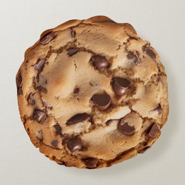 Giant Chocolate Chip Cookie Ronde Kussen Decor (Achterkant)