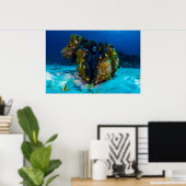 Giant Clam on the Great Barrier Reef Poster (Thuiskantoor)