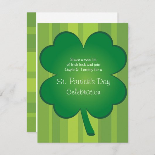 Giant Clover-Briefkaart Uitnodiging Briefkaart (Voorkant / Achterkant)