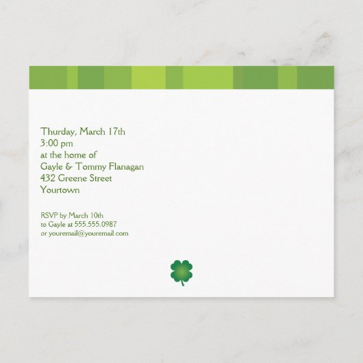 Giant Clover-Briefkaart Uitnodiging Briefkaart (Achterkant)