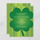 Giant Clover St Patricks Day Party Invitation Kaart (Voorkant / Achterkant)