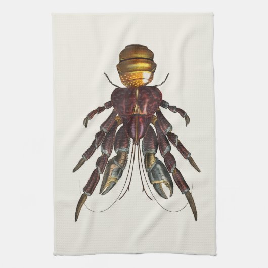 Giant Coconut Crab -  illustratie Theedoek (Verticaal)