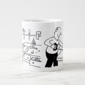 Giant Coffee-Mok met carpenter-illustratie Grote Koffiekop (Voorkant)