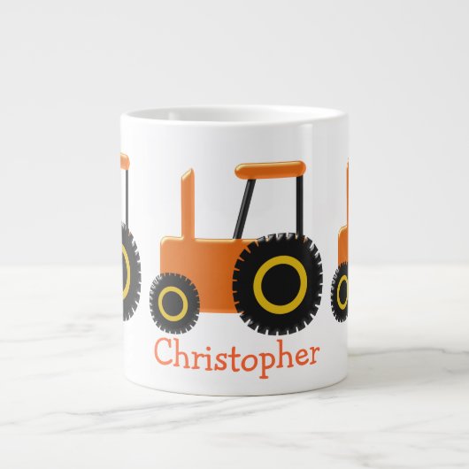 Giant Coffee Mok Sinaasappel Tractor (Voorkant)