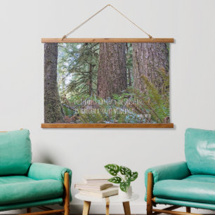 Giant Conifer Forest en John Muir Natuur Quote Hangend Wandkleed