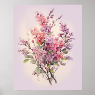 Giant Crape-myrtle boeket Waterverf Poster
