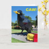 Giant Crow Verjaardag Kaart (Gele Bloem)