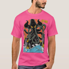 Giant Cthulhu Sunset Japanese T-shirt