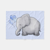 Giant Cute Baby Elephant met Balloons Nursery Fleece Deken (Voorkant (Horizontaal))
