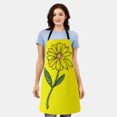 Giant Daisy op geel Schort (Gedragen)